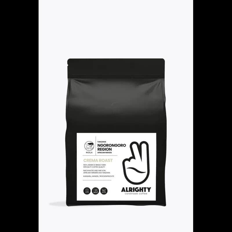 Alrighty Tanzania Crema 250g – Alrighty Kaffeebohnen