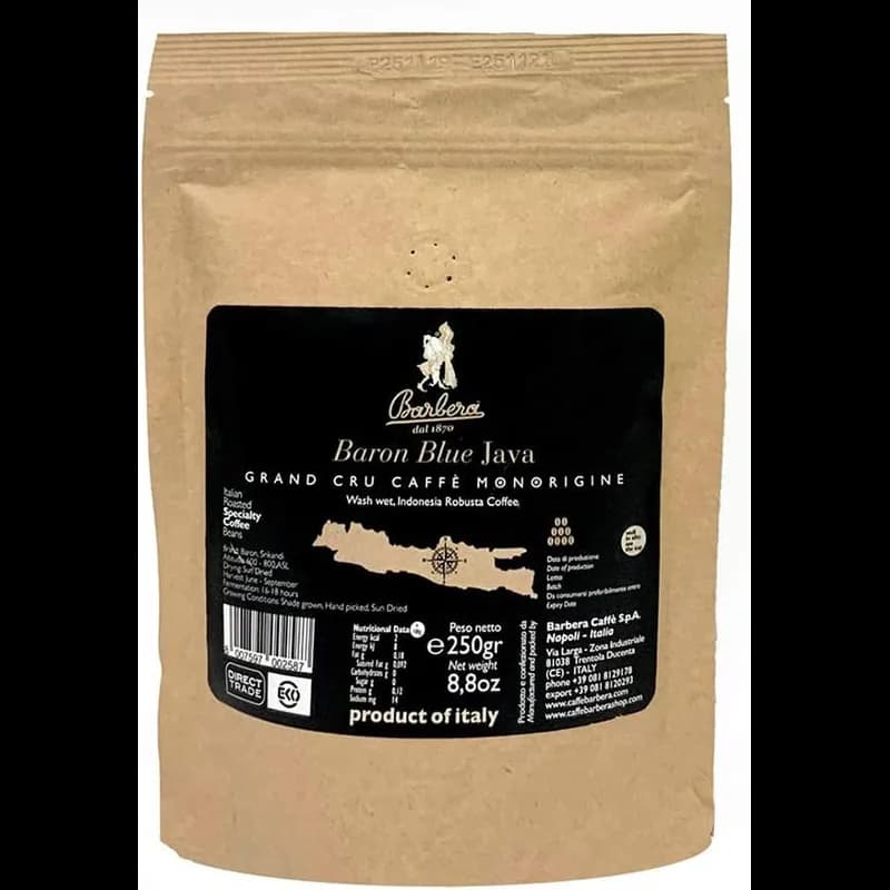 Barbera Blue Baron Java 100% Robusta 250g – Barbera Caffe Kaffeebohnen