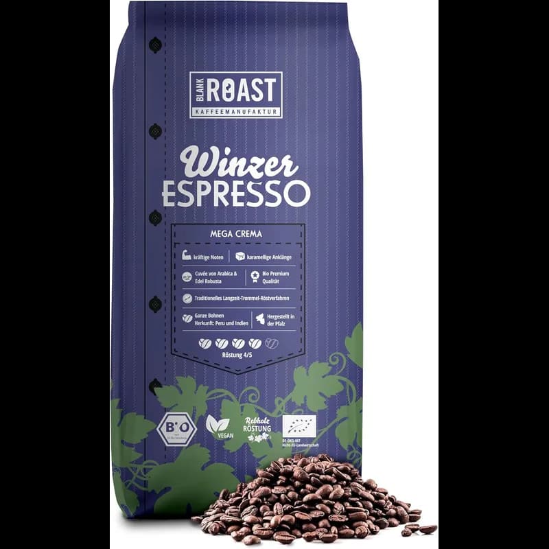 Blank Roast Winzer Espresso Bio 1kg – Blank Roast Kaffeebohnen
