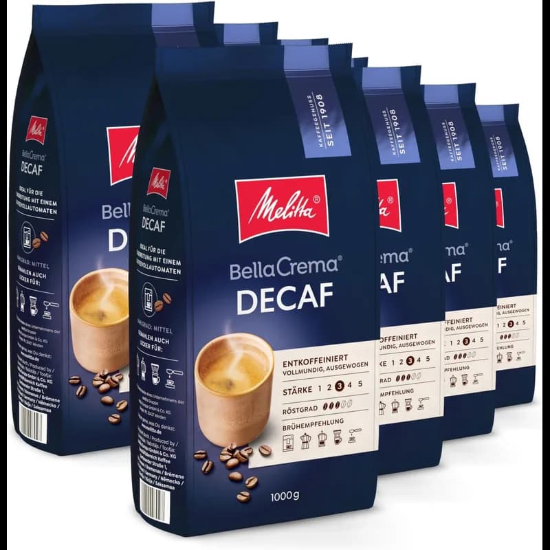 Melitta® BellaCrema Decaf 8 x 1kg – Melitta Kaffee Kaffeebohnen