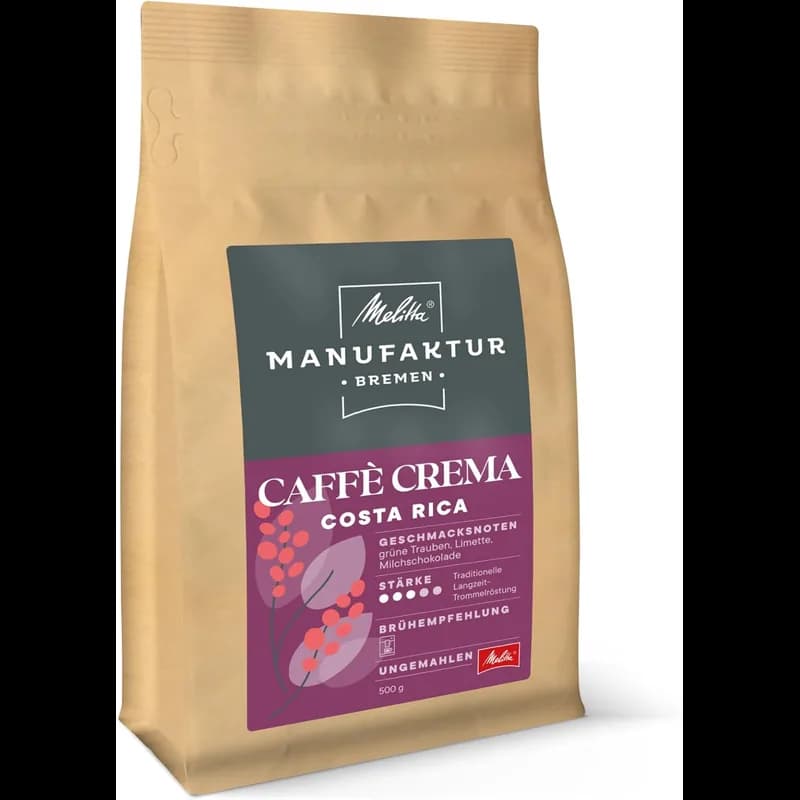 Melitta® Manufaktur Bremen Caffè Crema Costa Rica 500g – Melitta Manufaktur Bremen Kaffeebohnen