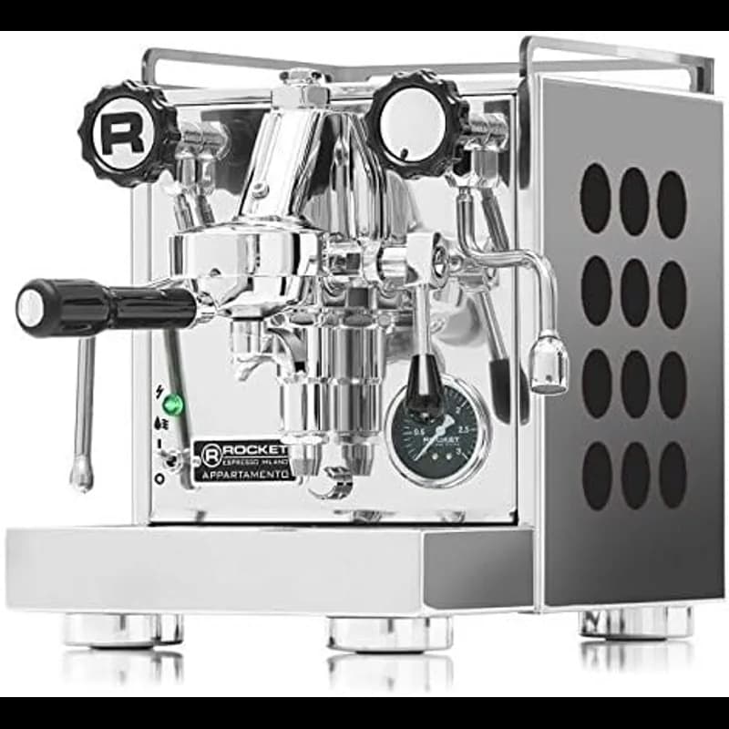 Rocket Appartamento Schwarz/Weiß + Rocket Giannino Schwarz/Inox – Rocket Espresso Kaffeemaschine