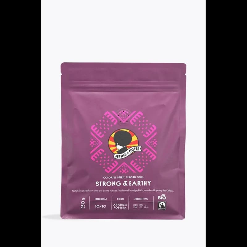 Afro Coffee Strong & Earthy Bio 250g – Afro Coffee Kaffeebohnen