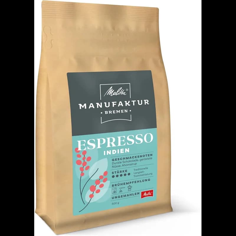 Melitta® Manufaktur-Kaffee Bremen Espresso Indien 500g – Melitta Manufaktur Bremen Kaffeebohnen