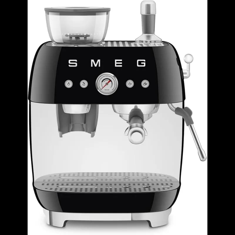 SMEG Espressomaschine 50's Style mit Mahlwerk Schwarz-Matt