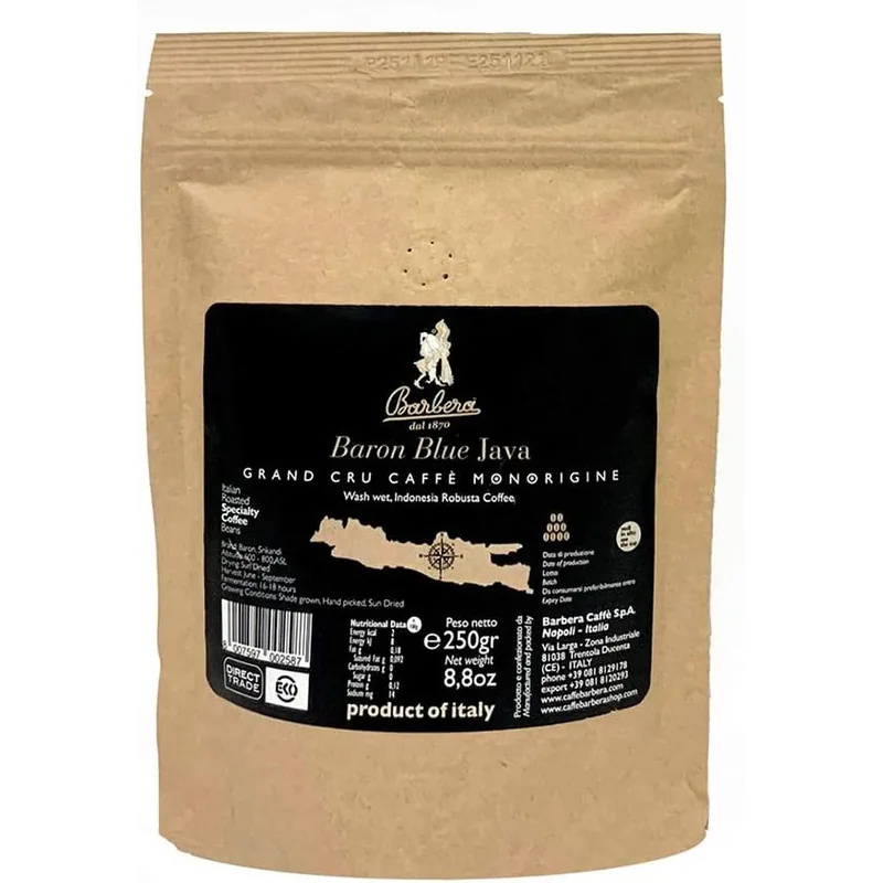 Barbera Blue Baron Java 100% Robusta 250g – Barbera Caffe Kaffeebohnen