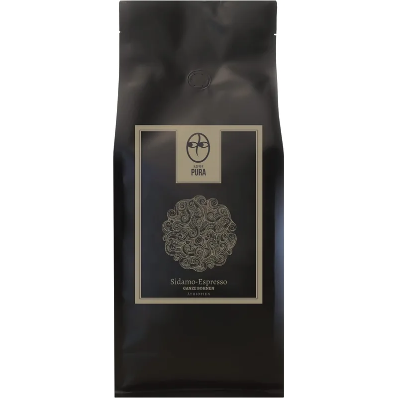 Kaffee Pura Sidamo Espresso Bio Entkoffeiniert 250g – Kaffee Pura Kaffeebohnen