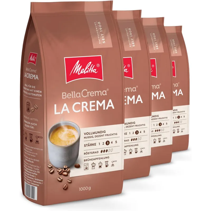 Melitta® BellaCrema La Crema 8 x 1kg – Melitta Kaffee Kaffeebohnen