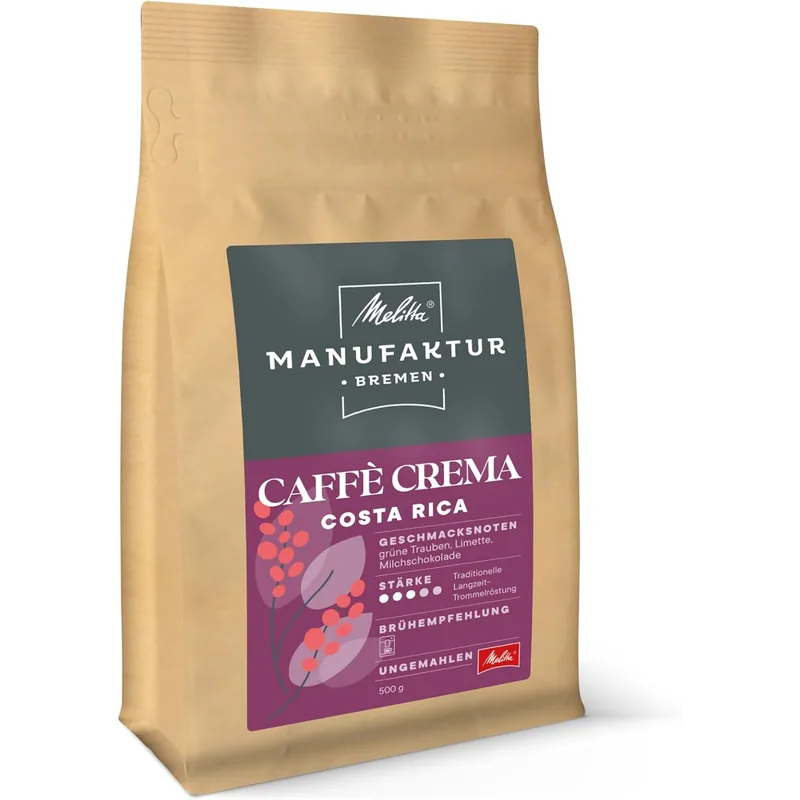 Melitta® Manufaktur Bremen Caffè Crema Costa Rica 500g – Melitta Manufaktur Bremen Kaffeebohnen