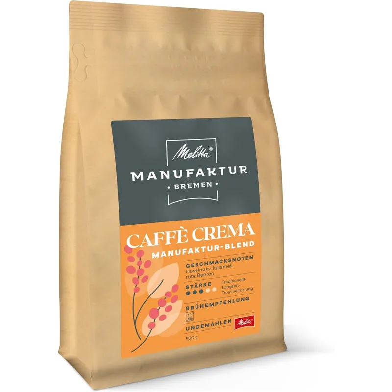 Melitta® Manufaktur-Kaffee Bremen Caffè Crema 500g – Melitta Manufaktur Bremen Kaffeebohnen