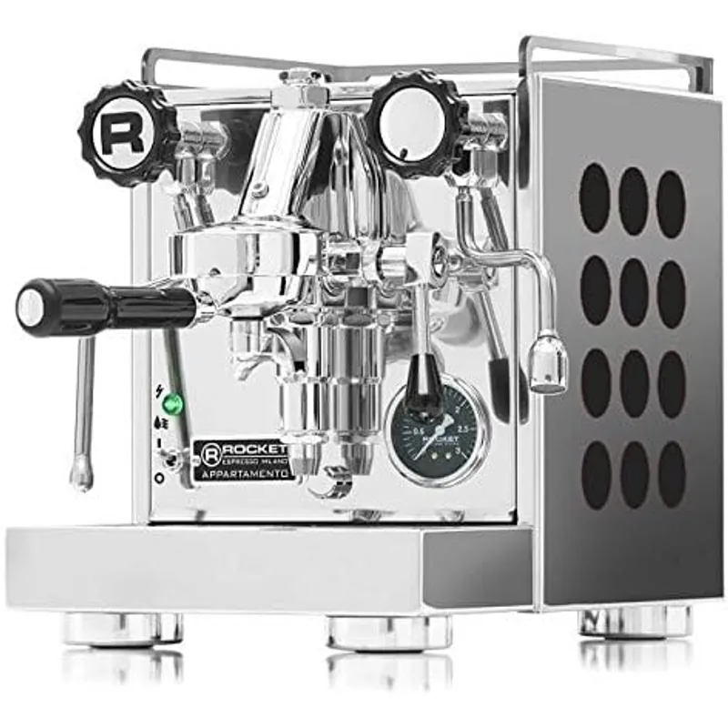 Rocket Appartamento Edelstahl/ Schwarz + Rocket Giannino Schwarz/Inox im Set – Rocket Espresso Kaffeemaschine