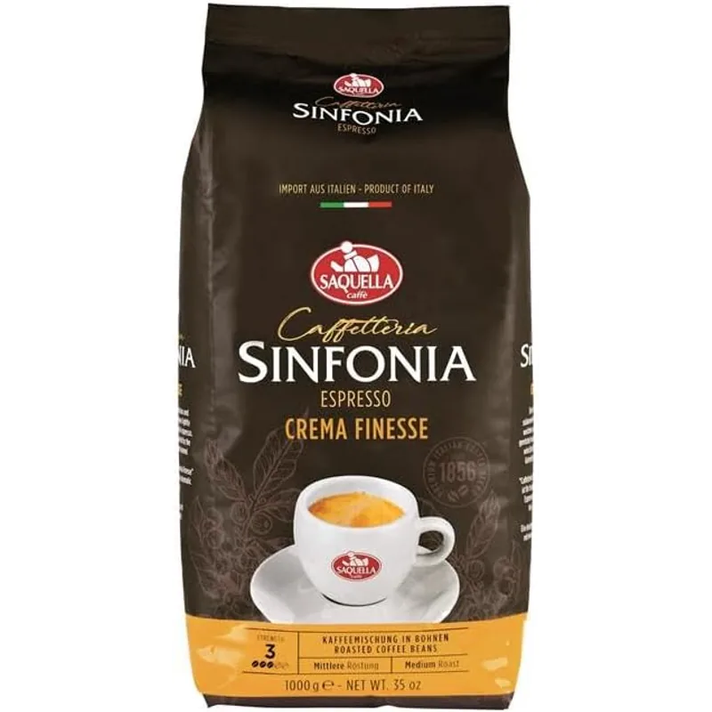 Saquella Caffetteria Sinfonia Caffè Crema Crema Finesse 1kg – Saquella Caffè Kaffeebohnen